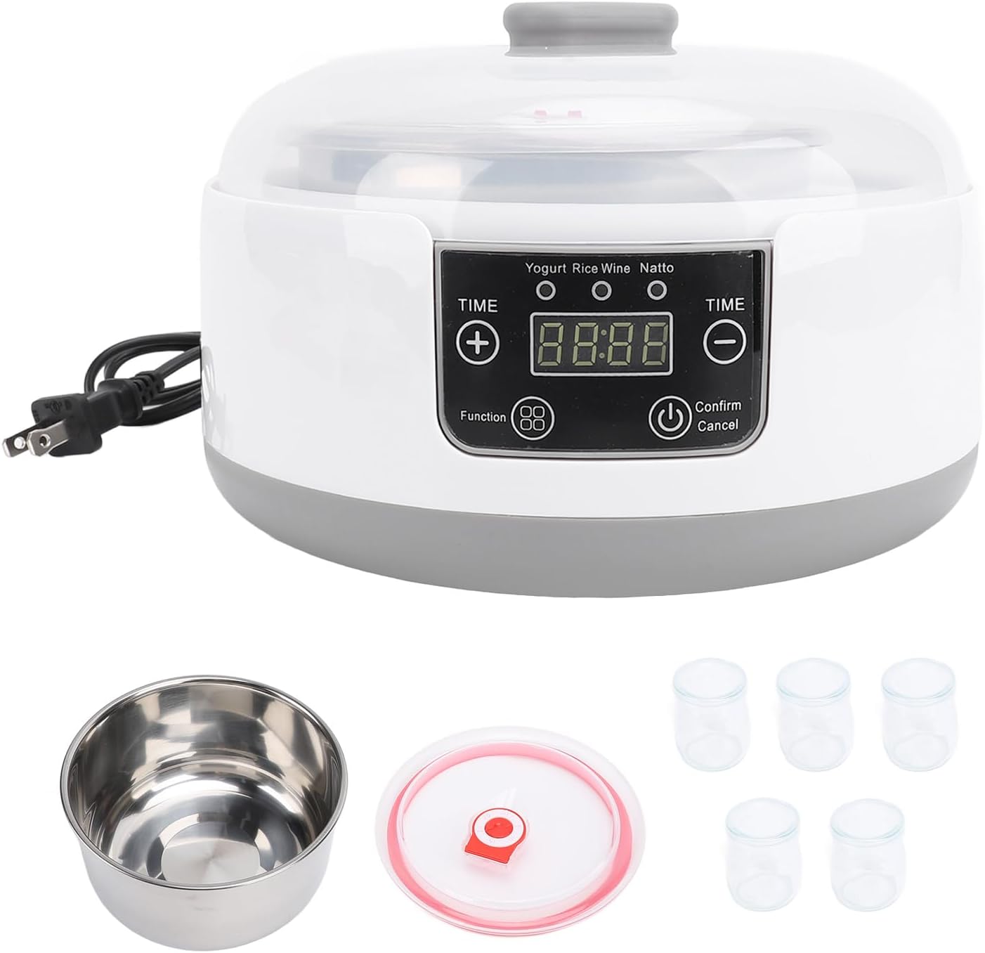 Electric Yogurt Maker Machine, 1.2L Homemade Yogurt Natto Maker Small Home Yogurt Incubator with Jars Stainless Steel Liner for Home Organic Yogurt, Cheese