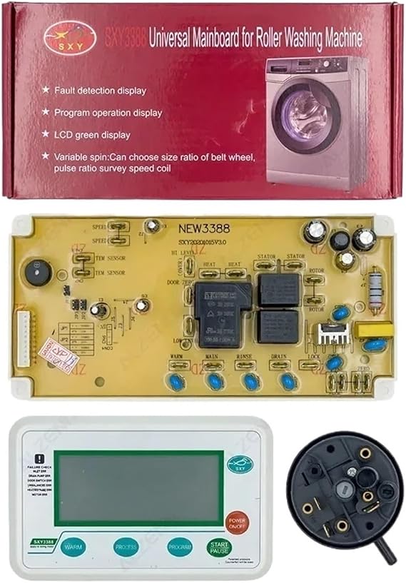 Drum Washing Machine Universal Control Board SXY3388 PCB Set English Version Compatible with Washing Machine Accessories