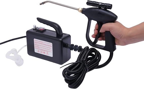 Upthehill 1600W High Temperature Pressurized Steam Cleaner, Multi-Purpose Hand-held Steamers Portable Steam Cleaning Machine Powerful Steam Tool for Most Floors/Counters/Windows/Autos (Black)