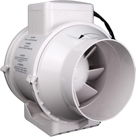 VENTS-US - TT Silent 125 - Mixed Flow Ventilation Inline Duct Fan for High Static Pressure Duct Applications, up to 200 CFM Booster Ventilation Fan for 5 Inch Duct