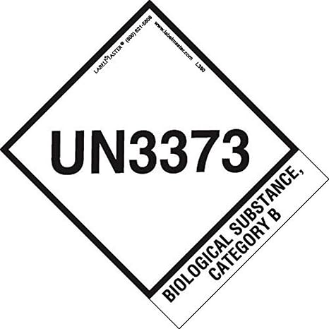 Labelmaster L380 UN3373 Label, with Tab, 4" x 4 3/4" (Pack of 500)