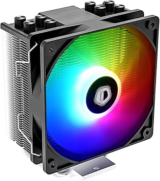ID-COOLING SE-214-XT Black CPU Cooler All-Black Layout, 4 Direct-Contact Heat Pipes, 120mm PWM Fan, Noninterference with RAM, TDP 180W, Work with Intel LGA170018511200115X and AMD AM5AM4 Sockets
