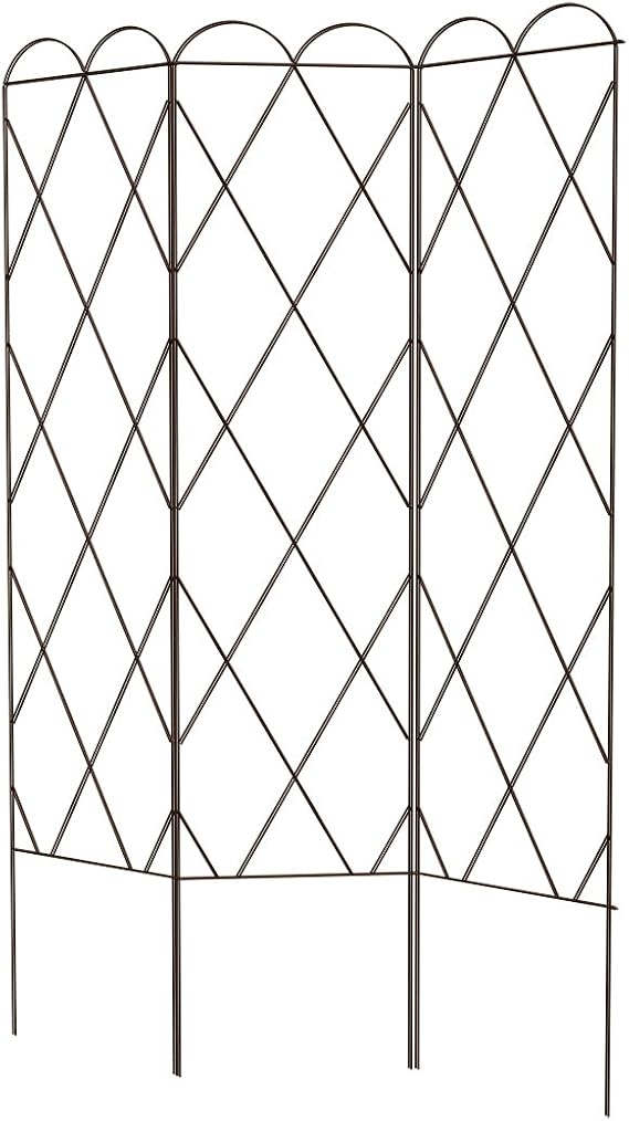 Panacea Tri Fold Plant Support Trellis, Brown, 64"H