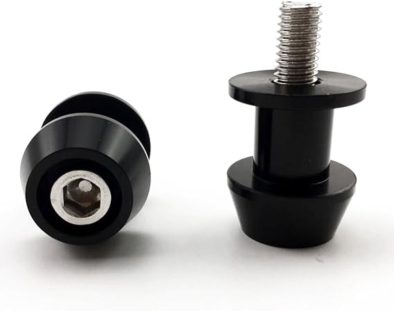 10mm CNC Swingarm Spools Slider Bobbin For Yamaha YZF R3 R6 R6S R1 (Black)
