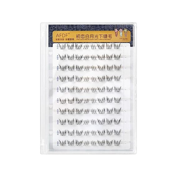 Self Adhesive Bottom Eyelashes Press On Lower Eyelash LASGOOS Natural 6mm Lash Individual Pre-Glued Cute DIY Eyelash Extensions No Glue No Remover Needed Lashes Beginner Friendly 80 Clusters