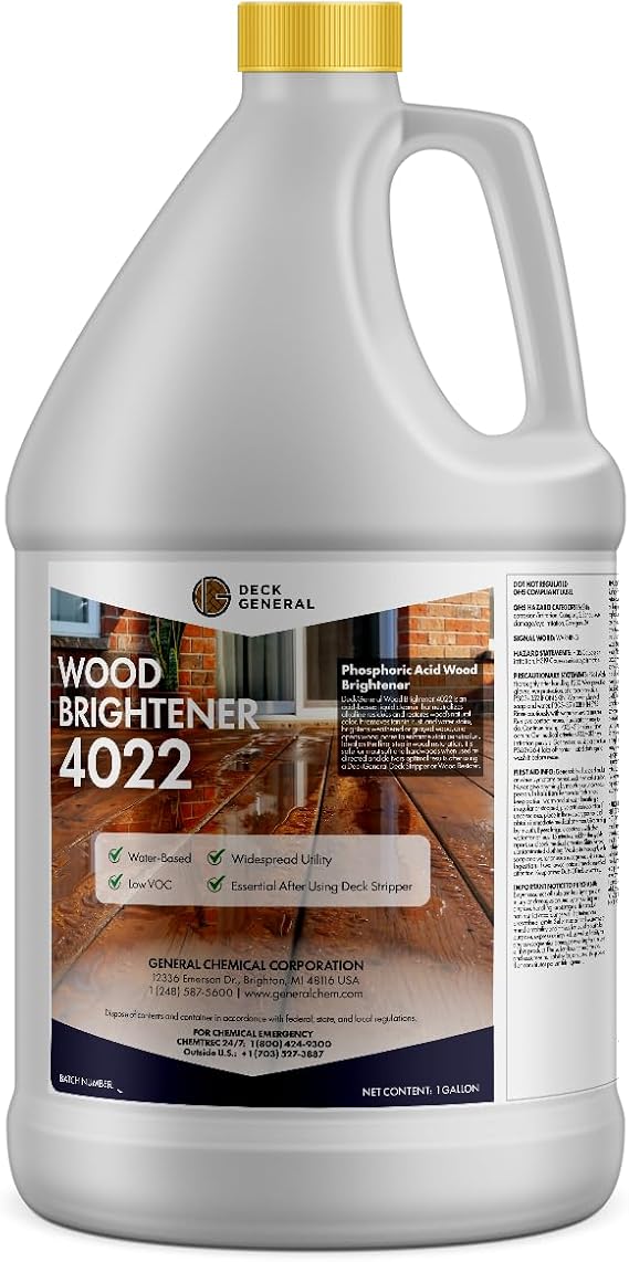 DeckGeneral 4022 Chlorine-Free Wood Brightener for Decks, 1 Gallon
