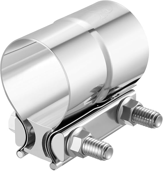 EVIL ENERGY 2'' Exhaust Clamp,Lap Joint Band Clamp Stainless Steel for Pipes,Mufflers,Catalytic Converters (1PCS, 2.0 inch)