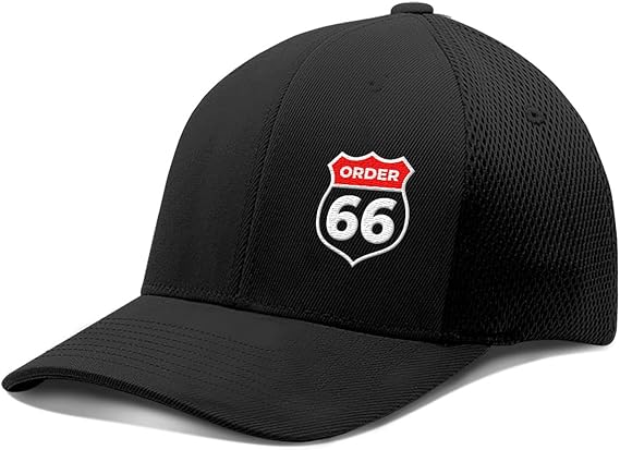 BustedTees Order 66 Hat Fitted Hats - for Casual Wear Baseball Cap for Mens & Womens Ultrafibre Airmesh Mesh