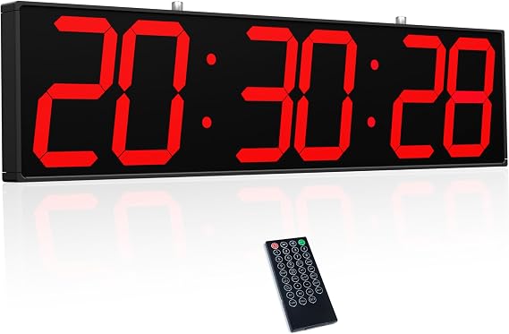 CHKOSDA 28.5in Double Sided Digital Wall Clock, Multifunctional Led Large Clock with Timer, Temperature and Date Display, Hanging Digital Clock Large Display for Corridors, Hospitals (Red)