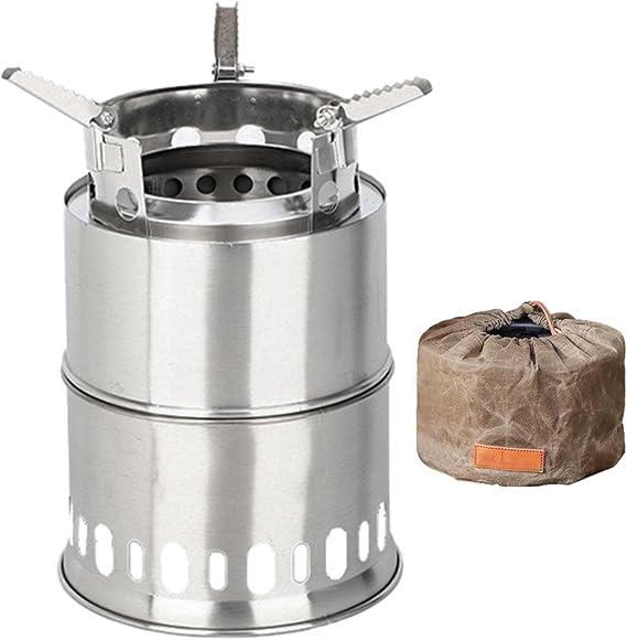 YVYKFZD Outdoor Wood Stove Wood Stove, Removable Camping Wood Stove, Portable Stove Portable Hot Tent Stove with Carry Bag Charcoal Stove Barbecue Stove for Camping, Hiking, Picnic, Barbecue, Backpacking Size : 20.5x13.5cmb