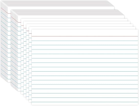 White Index Cards 5x7, Ruled Index Cards, Flash Cards for Studying, File Note Cards, Study Cards, Flash Cards, 100 Pcs Lined Index Flashcards for Office and School Supplies