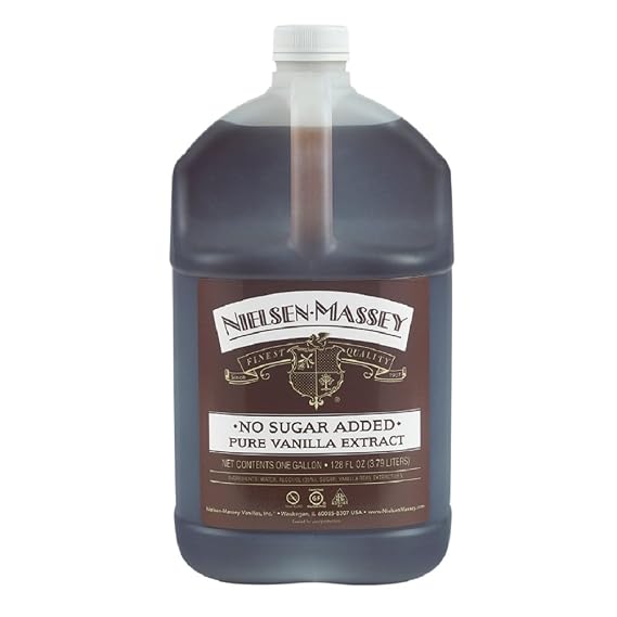 Nielsen-Massey No Sugar Added Pure Vanilla Extract for Baking and Cooking, 1 Gallon