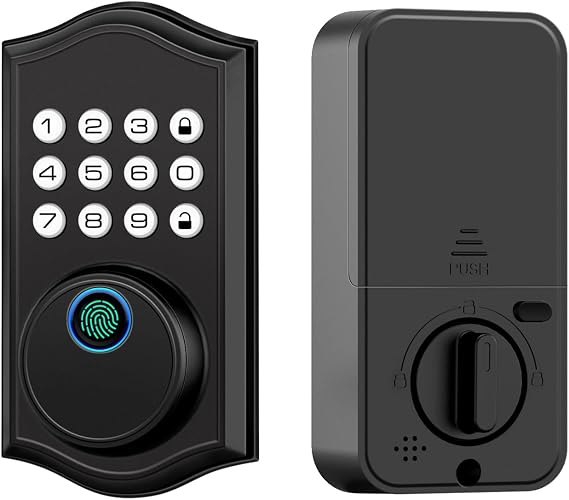 Smart Keyless Entry Door Lock - Semiconductor Fingerprint Electronic Deadbolt Mechanical Button Keypad Degital Door Lock Smart Deadbolt Work for Homes Office and Hotel