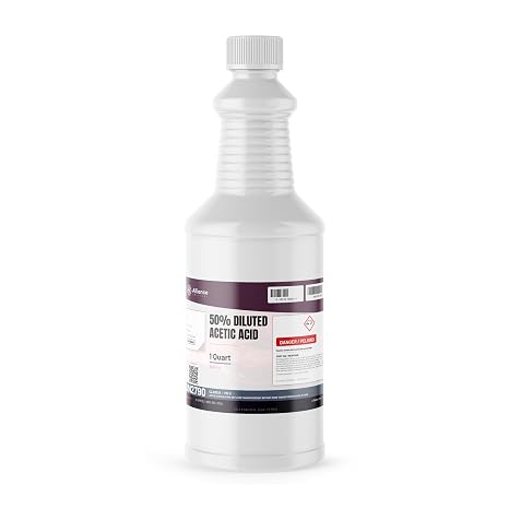 Alliance Chemical 50% Diluted Acetic Acid Food Grade - 1 Quart - Industrial pH Adjuster