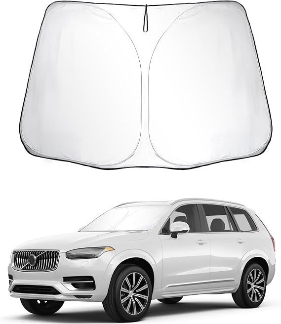 SKTU 2016-2025 2026 XC90 Front Windshield Sunshade for 2016-2025 2026 Volvo XC90 Windshield Sunshade Foldable for Blocks UV Rays and Blocks Heat and Sun Keeps Vehicle Cool