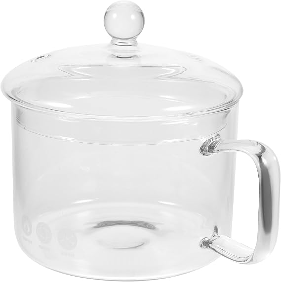 64 OZ Glass Cooking Pot Glass Saucepan with Cover Heat Resistant Simmer Pot for Stovetop Stew Pot for Pasta Noodle Soup Milk