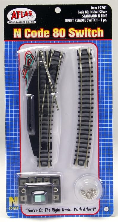 N Code 80 Nickel Silver Remote Standard Switch Right Atlas Trains