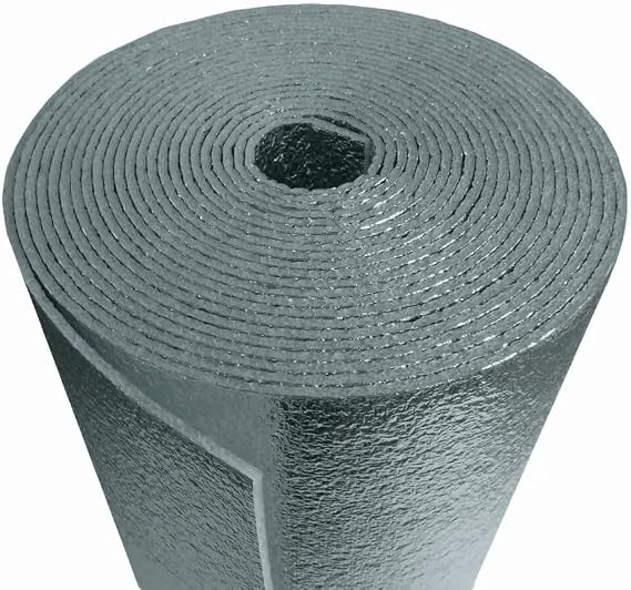 Heat Reflecting Insulation Roll 3mm Foam Core Double-Sided Aluminum Foil 48 inch x50 feet