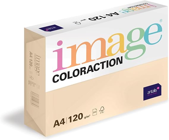 Image Coloraction Dune - farbiges Kopierpapier - DIN A4 210 x 297 mm 120 g/m² - buntes holzfreies Druckerpapier für Kopierer - 250 Blatt - Creme