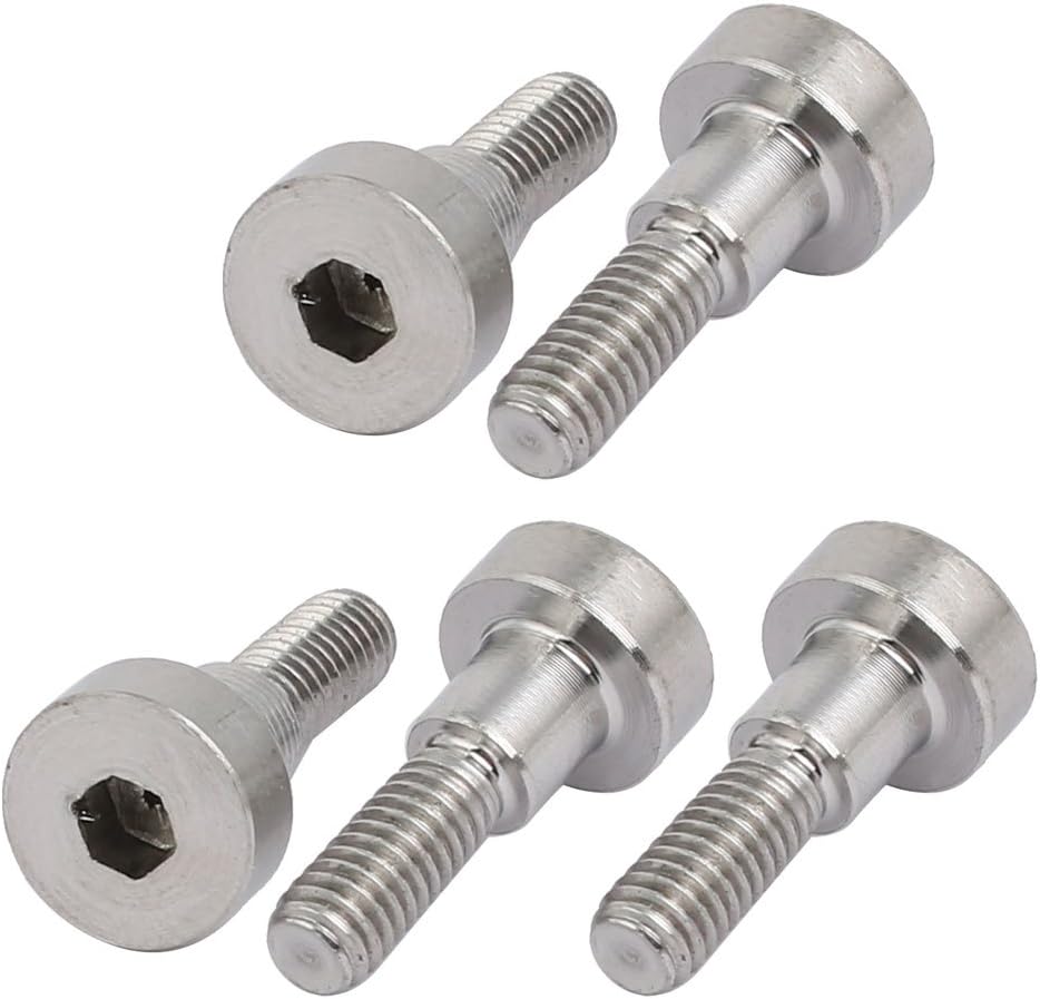 uxcell 5pcs 304 Stainless Steel Hex Socket Shoulder Bolt 5mm Shoulder Dia 5mm Shoulder Length M4 Thread