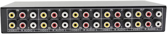 Heavy Duty 8 Input AV Selector Professional Signal Management Video Switcher Switcher for Studio Home Cinema