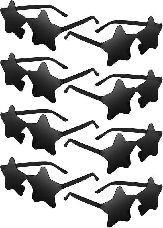 8 Pack Rimless Star Sunglasses Transparent Sunglasses Pentagram Star Glasses Party Favor for Women Men