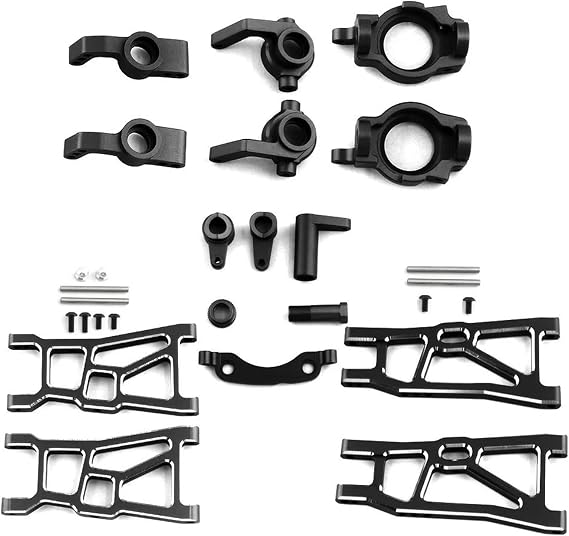 RC Car Accessories for ZD for Racing for DBX10 Upgrade Parts Kit Suspension Arm Steering Block Steering Components 1/10 RC Car Upgrade Modification Accessories(Black)