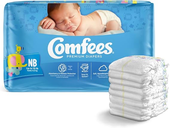 Comfees Baby Diapers for Newborns, 42 Count, Size N