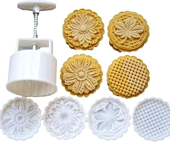 Mooncake Mold 100g- Cookie Stamps Plastic Hand Press Maple Leaf Shape Kitchen Gadgets DIY Baking Pastry Tool(maple leaf 100)