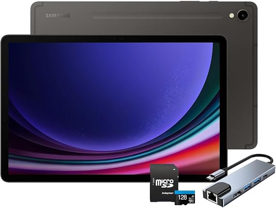 Samsung Galaxy Tab S9 11 128GB WiFi 7 Android AI Tablet,Snapdragon 8 Gen 2 Processor,AMOLED Screen,S Pen Included,Long Battery Life,(128GB SSD + 128GB MicroSD),US Version,2023,Graphite