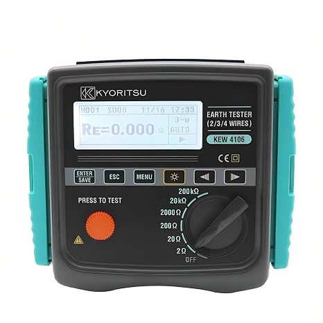 Japan Quality KYORITSU Digital Earth Tester KEW 4106 Earth Resistance Tester Earth Resistance Tester Earth RESISTIVITY Tester Ohm Tester Resistance Meter Tester Earthing Resistance Tester