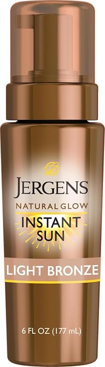 Jergens Natural Glow Self Tanner Mousse, Light Bronze Tan, 6 fl oz