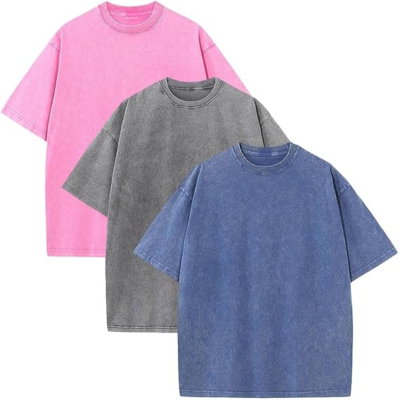 3 Pack Pump Covers Gym Men Shirts Oversized Unisex Short Sleeves Vintage Heavyweight Cotton T Shirts