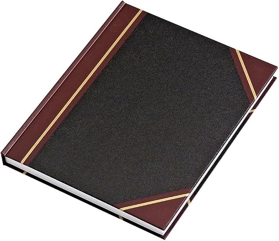 Staples Record Book, Black Hardbound Ledger Notebook, 300 Numbered Pages, Durable Sewn Binding for Logs, Records & Notary Entries