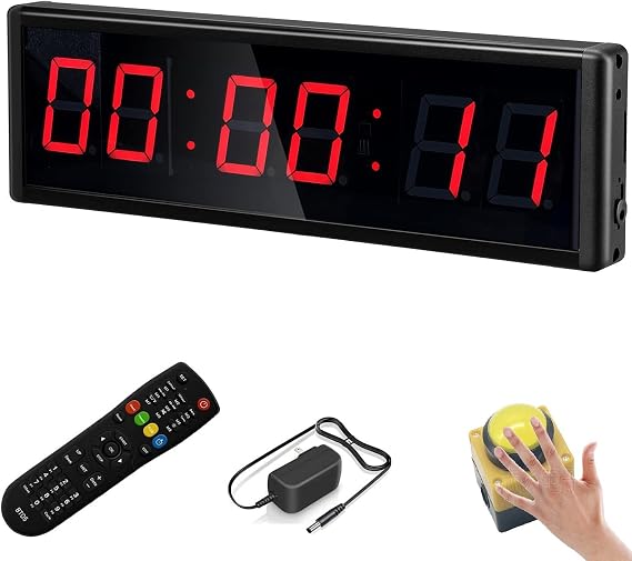 2.3inch Digital Countdown Wall Clock Large Stopwatch with Remote and Switch Button for Obstacle Racing