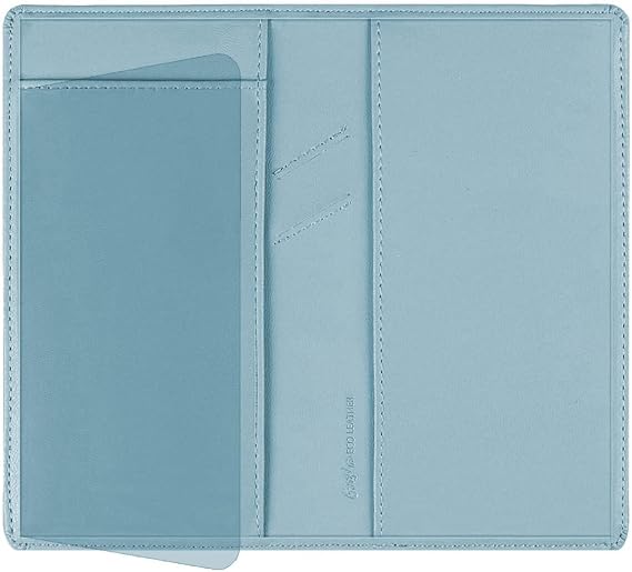 GNEGNI Leather Checkbook Cover with Built-in Divider Pen holder For Men Women Checkbook Holder Wallet RFID Blocking