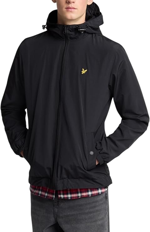 Lyle & Scott Men's Zip Through Hooded Jacket, Black, XXL