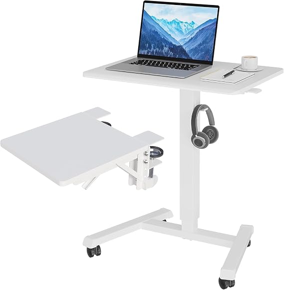 BONTEC Mobile Standing Desk and Extender Tray