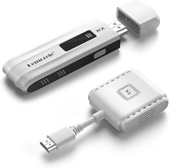 Lemorele Wireless HDMI Transmitter and Receiver Kit, Portable Wireless HDMI Extender,2.4/5G 164ft Range 1080P Full HD,for Streaming Video&Audio to HD TV/Projector/Monitor from Laptop/Camera/TV-Boxs