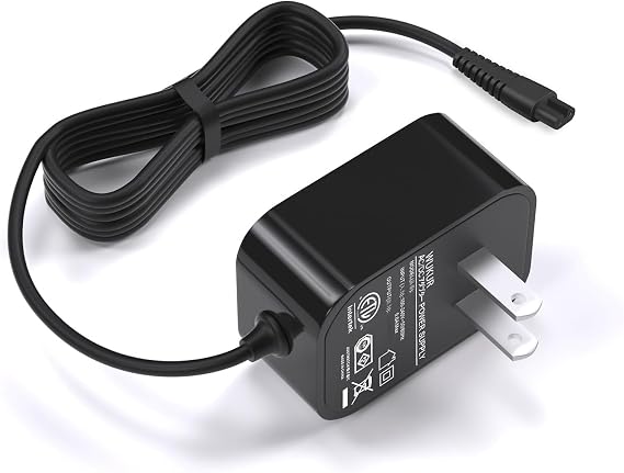 WUKUR 9V Charger for LABIGO Electric Spin Scrubber Compatible with Voweek VWS211, SP02, for LABIGO LA1, for Homitt HM115C HM115CW Electric Spin Scrubber Power Supply Cord Cable
