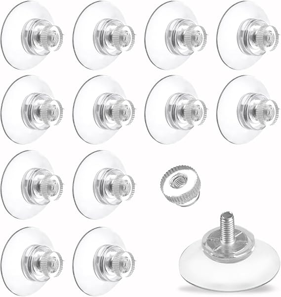 12 pcs Suction Cups, 32 mm Clear Window Suckers for Glass
