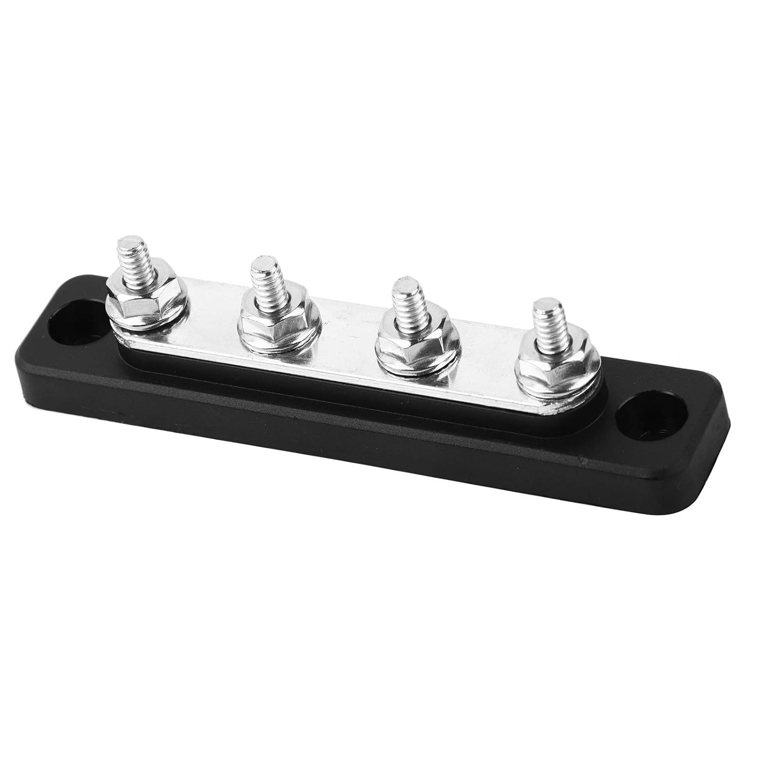 4 Studs Bus Bar Terminal Junction Block, Electric Buss Bar with 100A Current Rating, Glass Fibre Reinforced Nylon Base for Trucks Boats Caravans, AC 300V DC 48V