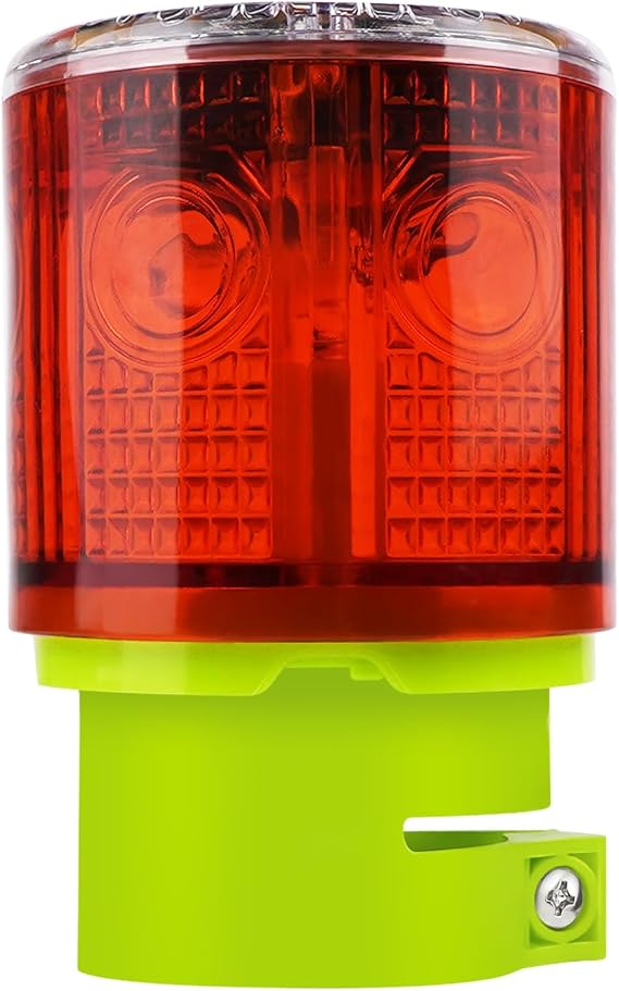 Aolyty Solar Strobe Warning Light, 360 Visibility, IP54 Waterproof, Red