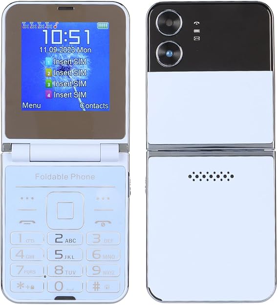 FOSA 2.6in Senior Cellphone, Flip Phone with Dual Screen Display, Big Buttons and Digits, One Key Quick Dial, Clear and Sound, HD Camera, Built in LED Flashlight for Elderly (Blue)