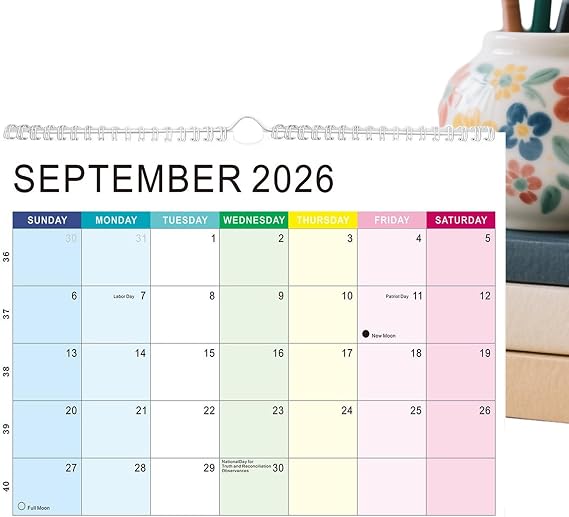 2026 Desk Calendar Weekly Daily with Holidays