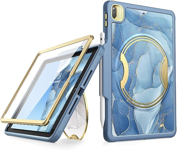 Clayco Nebula Case for iPad 9th/8th/7th Generation Case 10.2 Inch 2021/2020/2019, Multi-Angle Viewing Full Body Stand Cover for iPad 10.2" with Built-in Screen Protector & Pencil Holder, Ocean