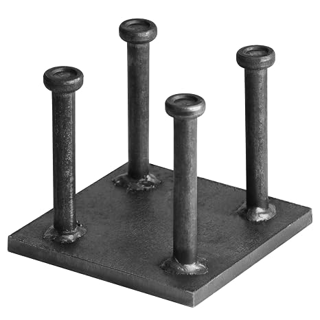 2 Pack 5" x 5" Steel Concrete Embed Anchor Plate, Weld On Square Base Plate | 3/8" Thick