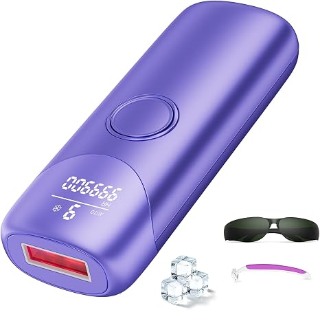 IPL Devices Hair Removal with Cooling Function IPL Hair Removal Device with 9 Adjustable Energy Levels 999900 Flashes & 600 NM Red Light Laser Hair Removal for Women Purple