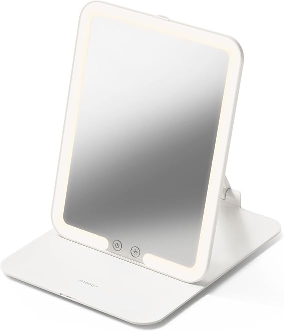 mooas Travel Makeup Mirror, Portable LED Lighted Vanity Mirror (Square)