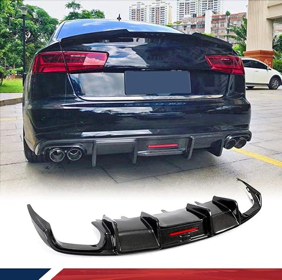 Carbon Fiber Rear Diffuser fits for Audi A6 C7 2016-2018 Base Sedan Bumper Cover Lower Lip Spoiler Valance Protector Body Kits Factory Outlet